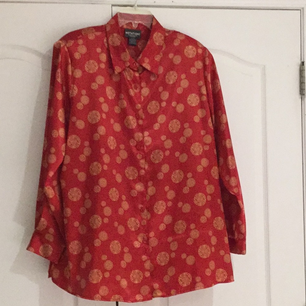 Notations With Gold Repeating Circle Print 1x Top - image 1